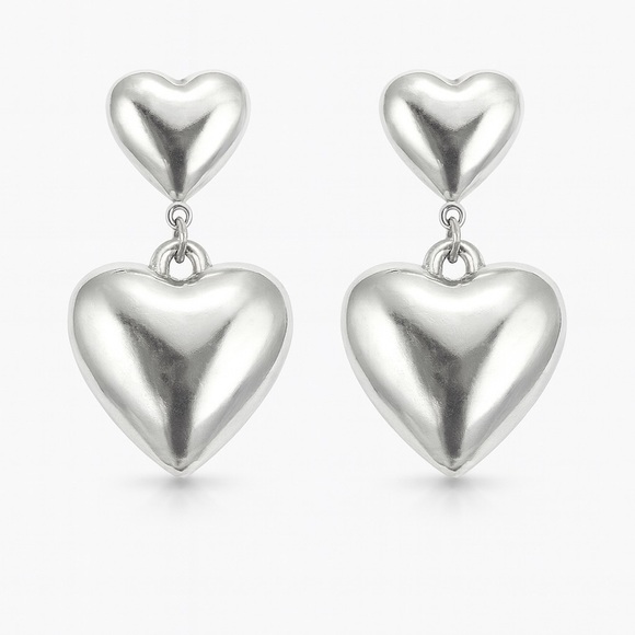 Zara Jewelry - ⚜️ Silver Heart Drop Earrings